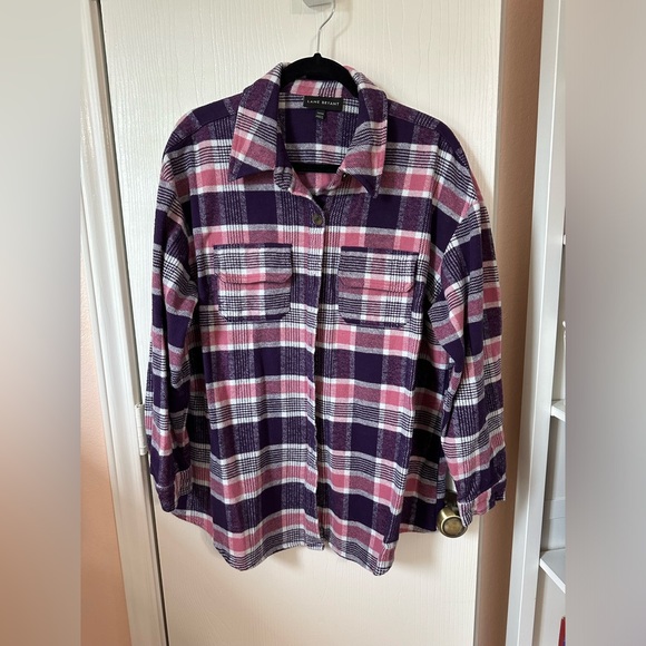 Lane Bryant Button-Front Plaid Shacket - Picture 2 of 7
